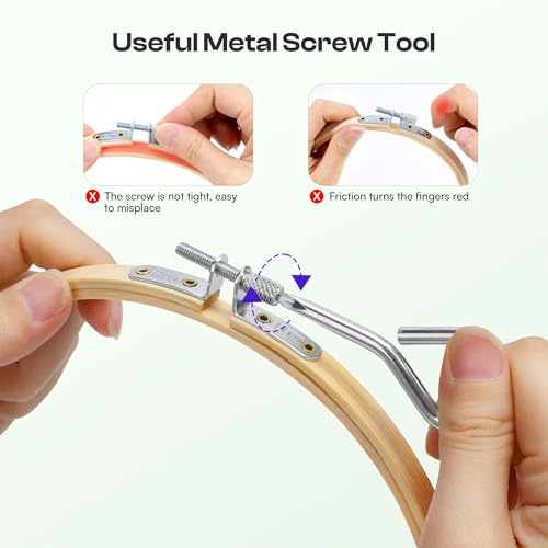 Caydo 6 Pieces 7 Inch Embroidery Hoop with Metal Screw - style: 7 INCH