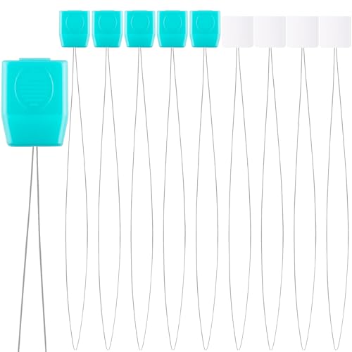 Pndeyo 8pcs Long Punch Needle Threaders, Punch Needle Threading Tool, Stitching Needle Threader Sewing Accessories with Plastic Handle or Sticky Paper Handle for Embroidery Cross Stitch DIY Crafts - color: 7.1" Long-Blue
