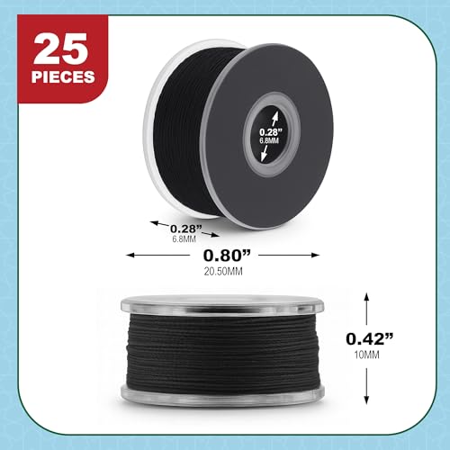 Mandala Crafts Black 15J SA156 Prefilled Bobbin Thread, 25 PCs - color: Black, size: Size A 25 X 88 Yards