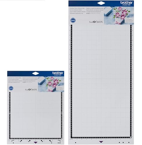 Brother ScanNCut DX Standard Tack Adhesive Mat 2-Pack, 12" x 12" and 12" x 24", for Cardstock, Vinyl, Foam and More - style: 12" x 12" & 12" x 24" Standard Tack