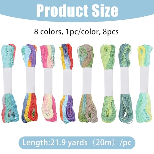 FREEBLOSS 8 Pcs Sashiko Thread Sashiko Skein 8 * 20 M Pure Cotton Embroidery Thread Japanese Sewing Threads Quilting & Embroidery Sewing Kit Supplies 8 Green Mixed Colors - color: Green