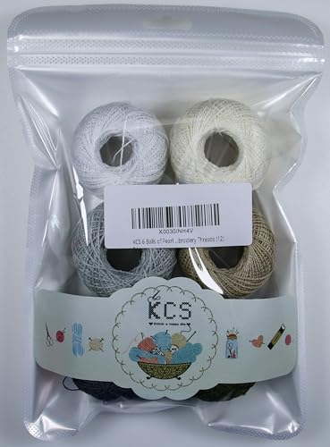 KCS Mercerized Pearl Cotton Thread Size 8 Crochet Needlework Embroidery Threads Ball (6, 12) - color: 12