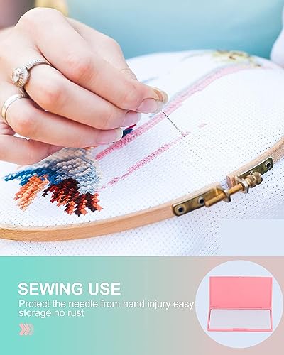 Needle Storage Case, Rectangle Needle Keeper Cross Stitch Manual DIY Sewing Stitching Pin Storage Box Plastic Cross Stitch Sewing Knitting Pin Organizer Container Tool