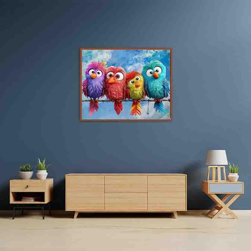 DYAIANGMU Bird Stamped Cross Stitch Kit for Adults 15.7x11.8 inches - color: bird