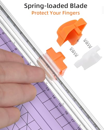 Firbon A5 Paper Cutter, Small Straight Paper Trimmer with Side Ruler - color: A5-purple
