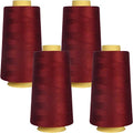 Superpunch SuperSew Thread, 4 Cones of 3000 m, Pack of 4, Dark Red 2468 - color: Dark Red 2468