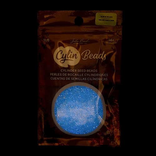 John Bead 25g Cylin Beads Sky Glow in Dark AB 11/0 Glass Cylindrical Seed Beads for Jewelry Bracelets Necklaces Earrings Making Embroidery - color: Sky Glow in Dark AB