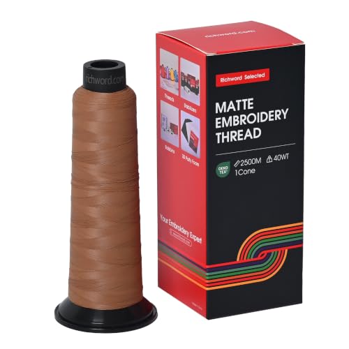 BAI Matte Machine Embroidery Thread 120D/2 40 wt Low Shine Brown-8556 - color: Brown-8556
