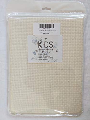 19" x 28" 14CT Counted Cotton Aida Cloth Cross Stitch Fabric (Antique White) - color: Antique White