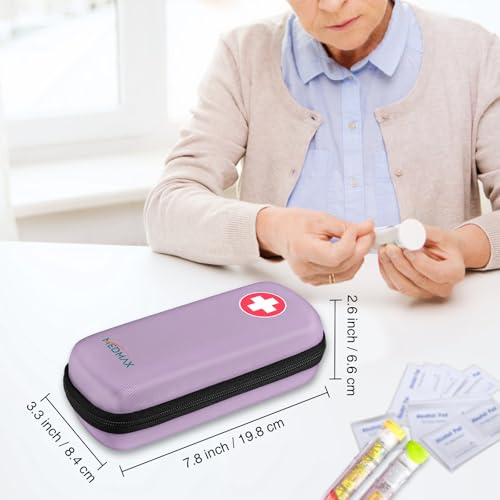 MEDMAX Epipen Medical Carrying Case Hard Shell EVA Travel Organizer Bag - color: Lavender Purple