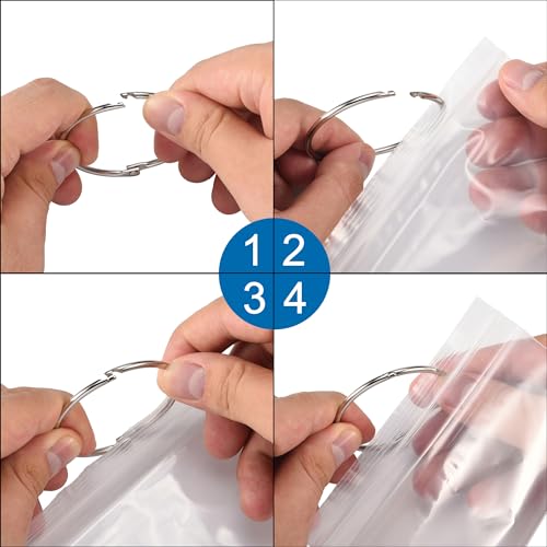 Yoption 240 Pcs Embroidery Floss Cross Stitch Bag Organizer, 240 Blank Stickers, 2 Rings and 1 Marker, DIY Craft Embroidery Sewing Storage