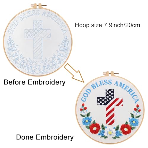 Louise Maelys Christian Cross Embroidery Kit for Beginners DIY Set - color: Cross