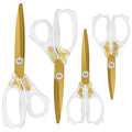 Acrylic Scissors, Ultra-Sharp Titanium Coated Blades and Ergonomic Clear Handle, Clear Gold Sscissors for Office Desk, Modern Design for Craft, Sewing, Office & Home, Set of 4, Gold - size: 4-Pack(5.8'/6.5'/7.6'/8.4')