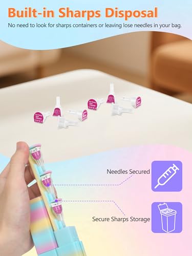 Leng Ke Insulin Cooler Travel Case - Insulin Pens Holder Compatible with Ozempic Pen Fridge Travel Case, Diabetic Pen Storage for Insulin Pens & Needles,Compact & Leak-Proof (Random Color) - color: Rainbow