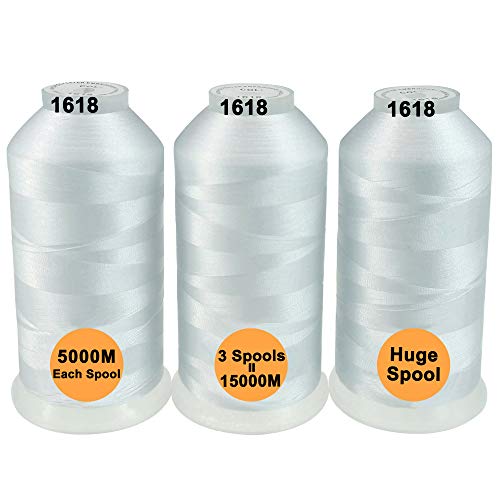 New brothread Huge Spools Embroidery Machine Thread -3xWhite - color: 3xWHITE
