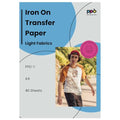 PPD 40 Sheets 8.5x11" Iron-on Heat Transfer Vinyl Paper Light Fabrics - size: 8.5 x 11, style: Light (40 Sheets)