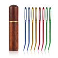 8pcs Large Eye Darning Needles for Wool, Stainless Steel Embroidery Needles Large Eye Hand Knitting Needles Tapestry Needles Yarn Sewing Needle with Wooden Needle Case for Crochet Projects