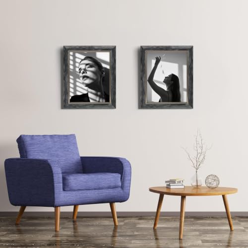 XUANLUO 8x10 Picture Frames Set of 4,Rustic Retro Photo Frame(Grey) - color: Grey-4pcs, size: 8 x 10 inch