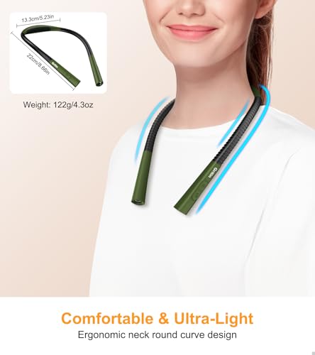 Gritin Book Light, Eye Caring 4-Color&5-Brightness Neck Light Reading Light - color: Deep Green, size: Upgraded