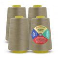 Mandala Crafts 20S/2 Beige Polyester 4 Pack of Serger Threads Cones - color: Beige, size: Pack of 4 20S/2 24000 YDs