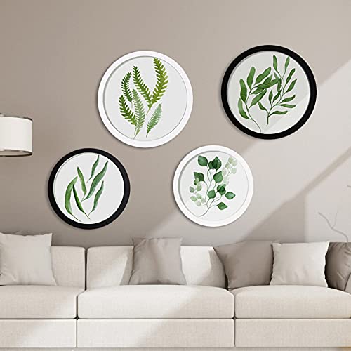 alfyng Round Photo Frame Wooden Wall Hanging Picture Frames Black 6 inch - color: black, size: 6 inch