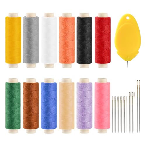 12 Color Sewing Thread Kit, All Purpose Thread Polyester, 400 Yards Each