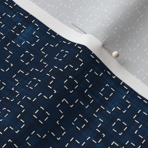 Spoonflower Fabric Sashiko Japanese Traditional on Petal Signature Cotton - size: Fat Quarter