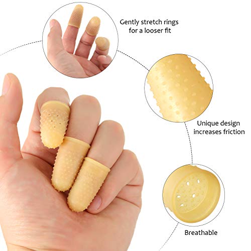 SATINIOR 24 Pcs Rubber Finger Tips Finger Protector Covers for Hand Sewing