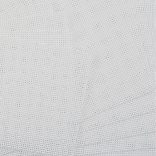 12 Pcs 18 Mesh Mono Needlepoint Canvas, White, Cotton(8"x8"&4"x4") - size: 18mesh 8"x8"&4"x4"