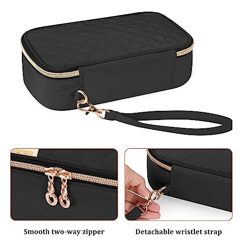Yarwo Diabetic Travel Case for Blood Glucose Monitor, Test Strips, Syringes - color: Black