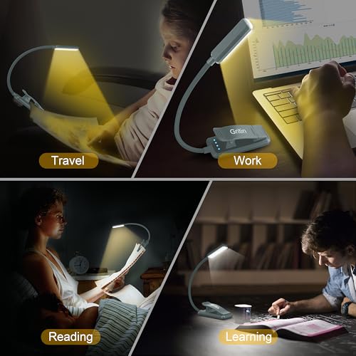 Gritin 9 LED Rechargeable Book Light for Reading in Bed - color: Pacific Blue