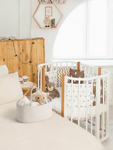 Diaper Caddy Organizer, Gift Basket for Baby Shower, Newborn Essentials - color: Off White, size: Small