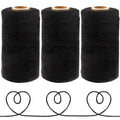 Anvin 984 Feet Cotton Jute Twine Pack - Natural, Black (Pack of 3, 10 Ply, 2mm Thick) for Bakers, Butchers, Arts & Crafts, Gardening - color: Black