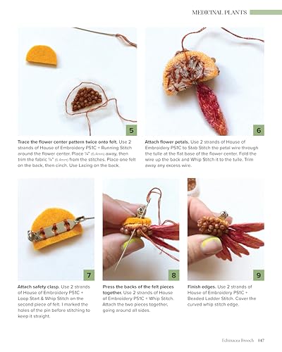 3D Botanical Embroidery & Stumpwork: 17 Thread Projects to Make, Wear, and Display (Landauer) Stitches and Patterns for Raised Embroidery from Beginner to Advanced