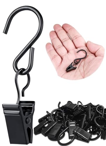 Christmas Light Clips Hanging Hooks - 50 Pack Outdoor String Light Clips - Metal Camper Awning String Party Light Hook - Holiday Light Clips Hangers Canopy Tent RV Xmas Decor Clamps - size: 2.36 Inch