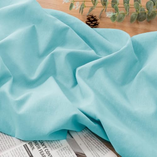 NSGZ Mint Green Linen Cotton Fabric 2 Yards 61" Wide, Linen Cotton Blend - color: Mint Green, size: 2 Yards