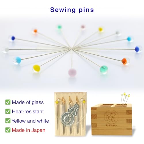 TUKUMO Sashiko Needles with pins Sewing Needles 4 Sizes of Needles Sharp with 1 Threaders Made in Japan