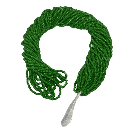 11/0 Glass Seed Beads for Jewelry Making Kit, 2 mm, 12 String Hanks (Green) - color: Green
