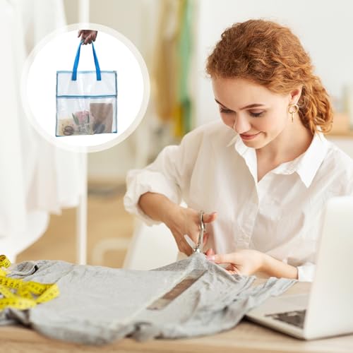 15.7×15.7 Inch Sewing Project Bag, 4 Pack Jumbo Sew Project Bags for Quilting and Needlepoint Supplies with Handle and Zipper Organizer for Art Chart Embroidery Storage