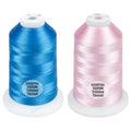 Simthread 2-Pack 5500Y 40WT Polyester Embroidery Thread Blue420 Pink079 - color: Vibrant Duo(ElectricBlue+Salmon Pink)