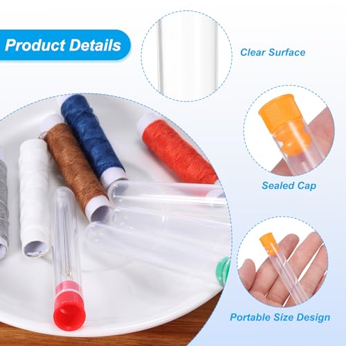 PATIKIL 4" Length Plastic Sewing Needle Storage Holder, 10 Pcs Portable Matte Embroidery Needle Pin Toothpick Storage Tubes Case for Craft Knitting, Orange - color: Orange, size: 4"