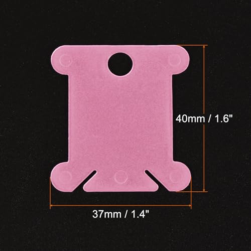 PATIKIL Plastic Floss Bobbins, 100 Pack Thread Cards Cross Cotton for Craft DIY Sewing Storage Case Embroidery, Pink - color: Pink