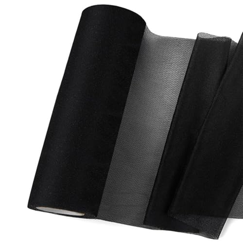 Tender Iron-on Embroidery Backing, 12 inch x 10 Yard Roll Embroidery Stitch Cover, Soft Touch Cloud Like Embroidery Cover Up Backing Fusible Light Weight Stabilizer by HAGBOU (Black) - color: Black