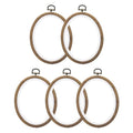 PATIKIL 6x4.7inch Embroidery Hoops, 5Pieces Imitated Wood Oval Frame Cross Stitch Hoop Ring for Embroidery Art Craft Sewing Ornaments Hanging Decoration - size: 6x4.7inch