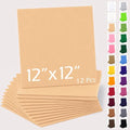 12" x 12" Felt Sheets for Crafts, 2mm Stiff Felt Fabric (12 Pcs), Nude - color: Nude