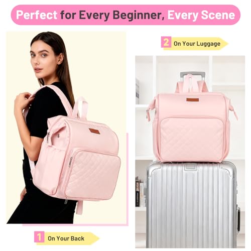 Coopay All-in-One Crochet Kit for Beginners Adults Kids-Ideal Crochet Gift - color: Pink Backpack