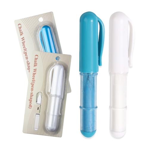 2PCS Sewing Chalk for Fabric, Wipeable and Washable Fabric Chalk for Sewing, Tailors Chalk for Fabric Etailed Marking on Fabrics, Cottons, Leathers - Blue, White - color: White & Blue