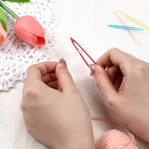 11 PCS Darning Needle, Yarn Needles Large Eye for Crochet Assorted Crochet Needles Multi Sizes Darning Needle for Thick Yarn Knitting Finishing, Plastic & Metal