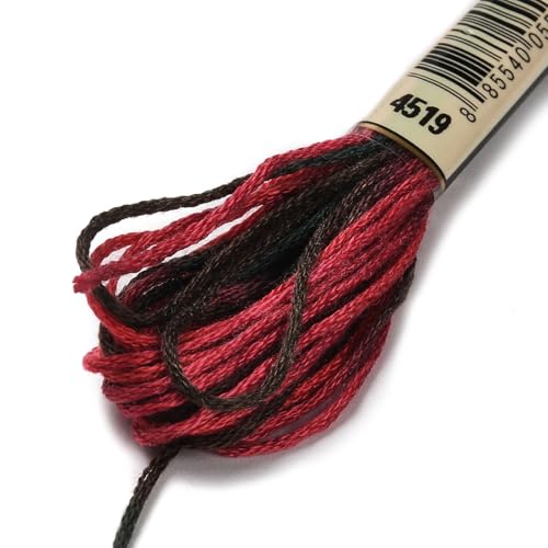 10 Skeins Black Red 0.5mm 6-Ply Polyester Embroidery Floss Cross Stitch Threads Segment Dyed Gradient for DIY Craft Hand Sewing Knitting DIY Crafts Jewelry Making 8.75 Yards(8m)/Skein - color: Black Red