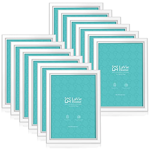 LaVie Home 5x7 Picture Frames (12 Pack, White) Simple Designed Photo Frame with High Definition Glass for Wall Mount & Table Top Display, Set of 12 Classic Collection - color: White, size: 5x7
